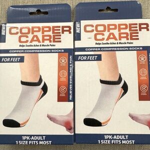 NIB COPPER CARE Compression Socks. One size fits most adults.